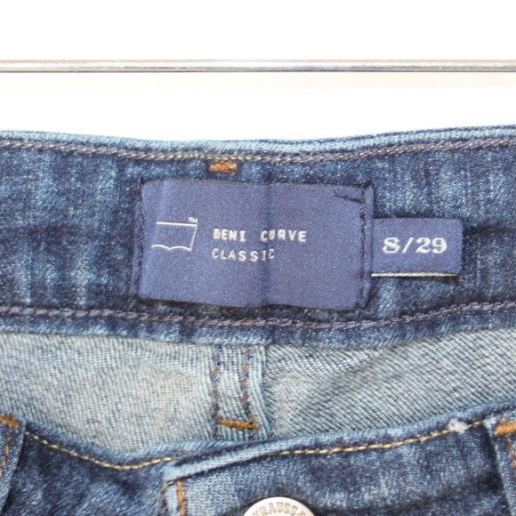 LEVIS SAN FRANCISCO DEMI CURVE CLASSIC CAPRI JEANS SZ 8/29 WOMENS CUFFED STRETCH - Picture 6 of 16